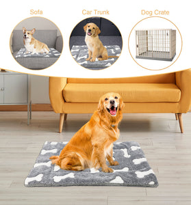 Self-Warming Cat Bed Mat Washable Dog Bed Crate Mat Soft Pet Sleeping Mat For Dogs And Cats Reversible Fleece Dog Crate Kennel Pad Cat Pet Bed