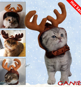 Christmas Pet Cat Dog Elk Deer Hat Reindeer Headband Cap