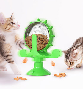 Cat Self-Healing Toy Leaks Food Spinning Windmill