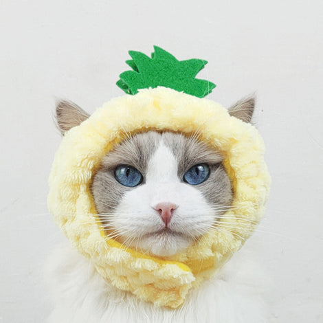 Cute Pineapple Cat Hat Warm Puppet Headdress