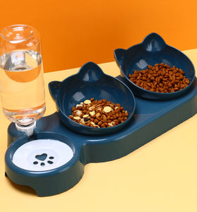 Food Basin Double Bowl Protective Cervical Spine Automatic Drinking Bowl Pet Supplies