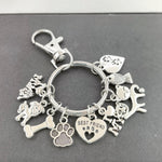 Dog Bones Cat Fish Footprints Dog's Paw Best Friend Pet Key Ring