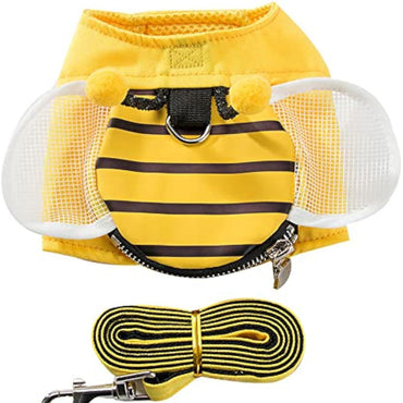 Bee Suspender Set With Cat Harness And Pet Leash, Perfect For Walking Your Furry Friend In Style