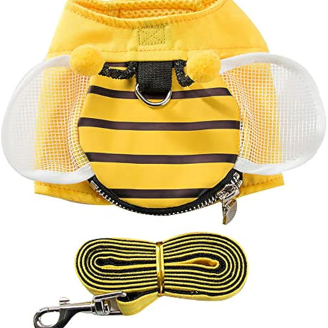 Bee Suspender Set With Cat Harness And Pet Leash, Perfect For Walking Your Furry Friend In Style