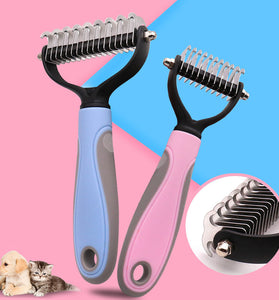 Stainless Double-sided Pet Brush Hair Removal Comb Grooming Dematting Dog Grooming Shedding Tools