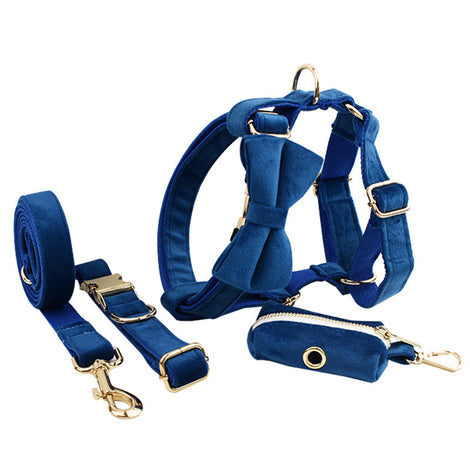 Velvet Pet Collar Traction Rope