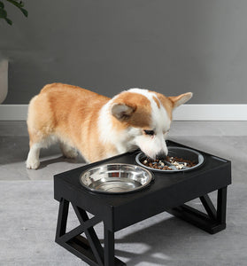 Pet Adjustable Elevated Stainless Steel Vertical Anti-choke Slow Food Dog Bowl