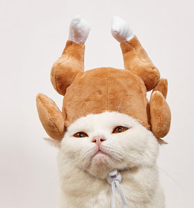 Plush Roasted Turkey Hats Spooktacular Creations Decor Hat Cooked Chicken Bird Secret For Thanksgiving Costume Dress Up Party