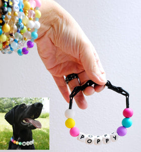 Pet Beaded Name Collar With Bracelet Set Custom Dog Collar With Beads DIY Name Dog Letter Necklace Dog Pearl Beaded Collar