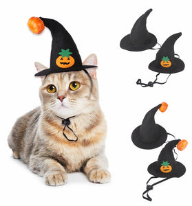 Pet Cat Halloween Hat Pumpkin Headgear