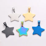 Stainless Steel Five-pointed Star Tag, Titanium Steel Pendant Necklace