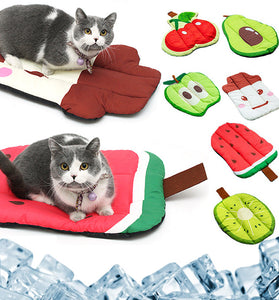 Dog Cooling Mat Pet Beds Cat Rug Ice Silk Pet Self Cooling Pad Blanket Summer Washable Oxford Farbric Cooling Down Summer Fruit