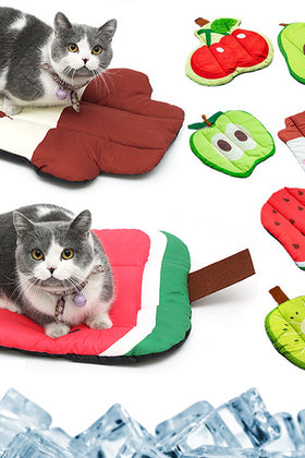 Dog Cooling Mat Pet Beds Cat Rug Ice Silk Pet Self Cooling Pad Blanket Summer Washable Oxford Farbric Cooling Down Summer Fruit