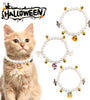 3pcs Pearl Necklace For Pets Halloween Decoration Cat Necklace Puppy Dog Bell Neck Ornament