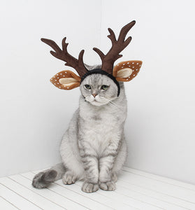 Cute Plush Pet Christmas Antler Headband